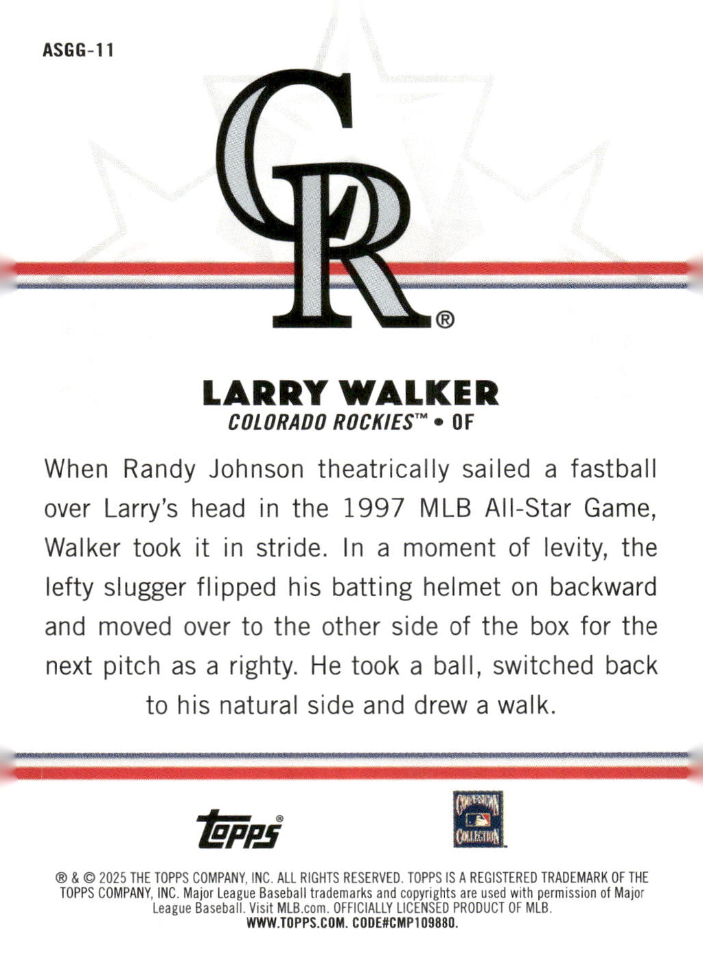 2025 Topps All-Star Game #ASGG-11 Larry Walker All-Star Game Greats