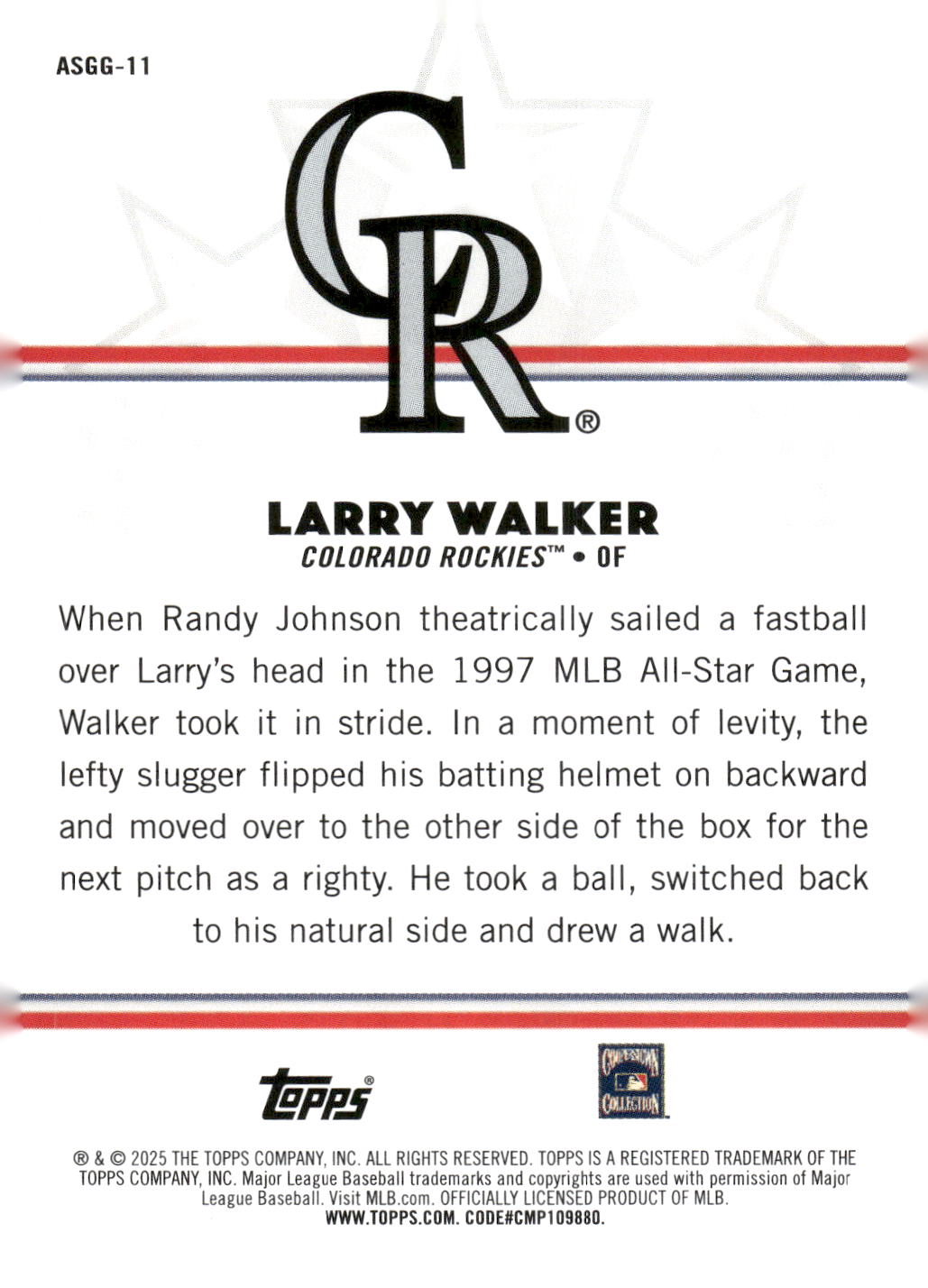 2025 Topps All-Star Game #ASGG-11 Larry Walker All-Star Game Greats