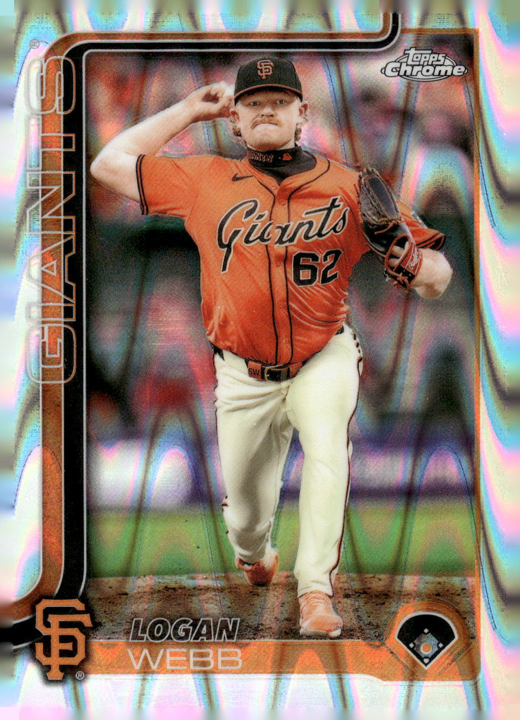 2025 Topps Chrome #296 Logan Webb RayWave Refractors