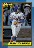 2025 Topps Chrome #90CB-10 Francisco Lindor 1990 Topps Baseball 35th Anniversary