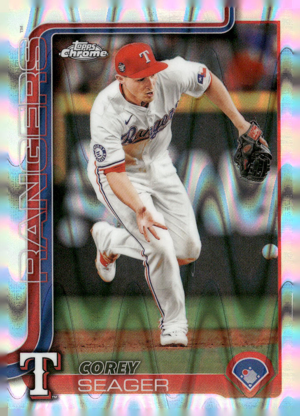 2025 Topps Chrome #24 Corey Seager RayWave Refractors