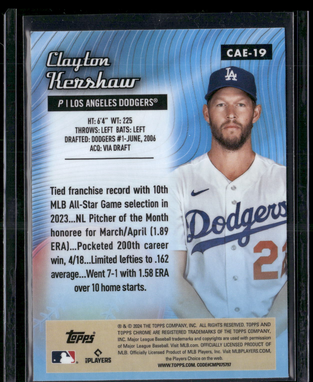 2024 Topps Chrome #CAE-19 Clayton Kershaw Chrome All-Etch