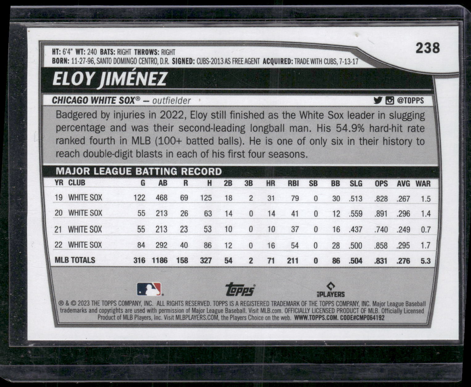 2023 Topps Big League #238 Eloy Jiménez