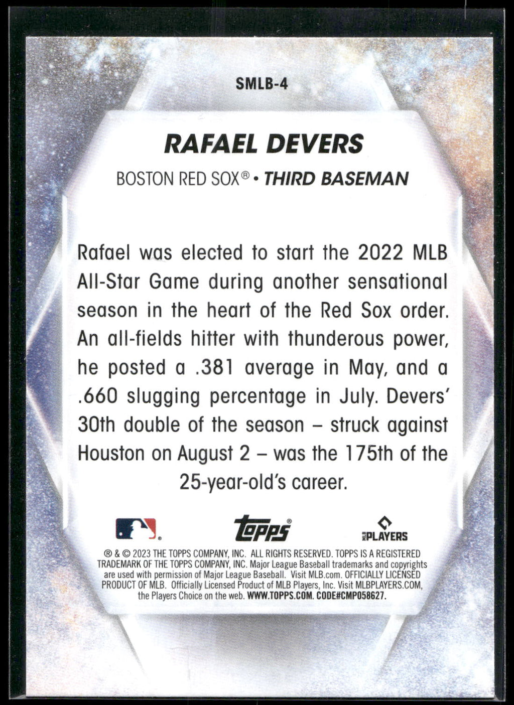 2023 Topps #SMLB-4 Rafael Devers Stars of MLB