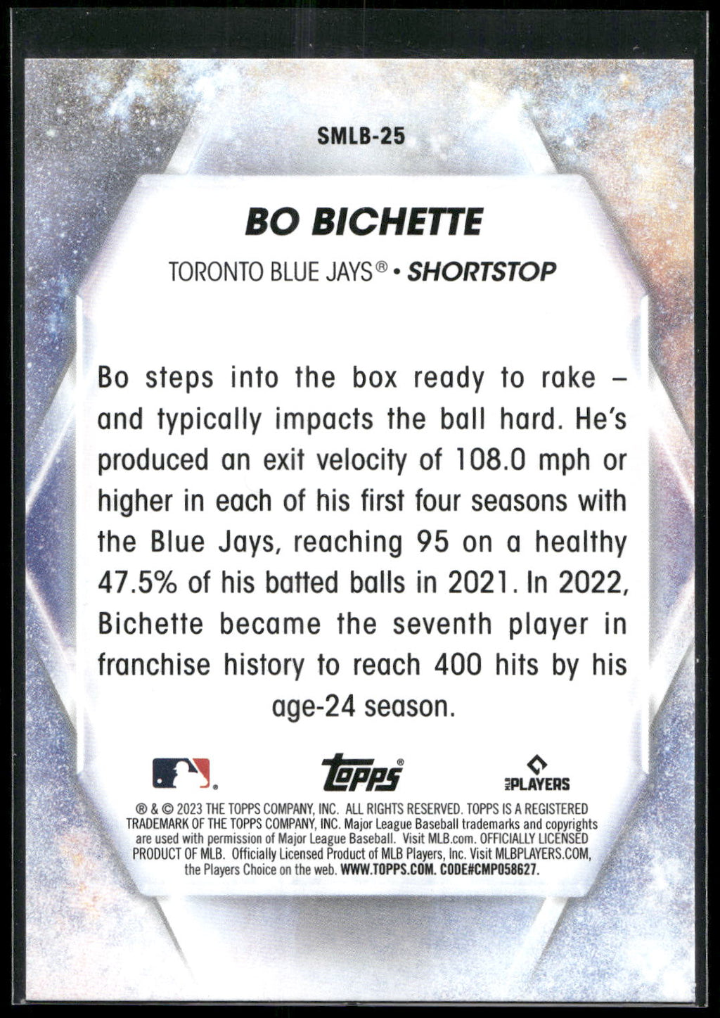 2023 Topps #SMLB-25 Bo Bichette Stars of MLB