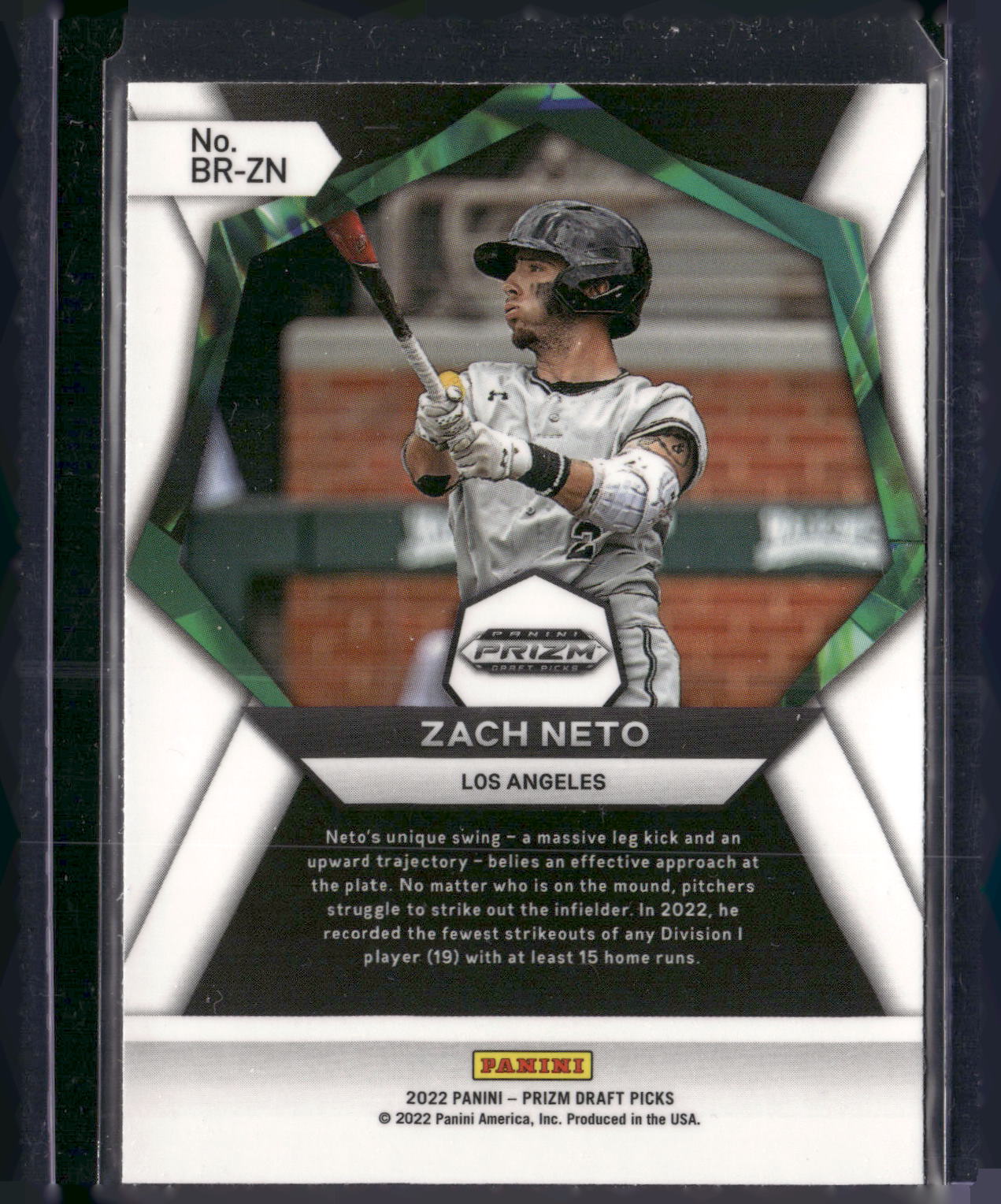 2022 Panini Prizm Draft Picks #BR-ZN Zach Neto Brilliance