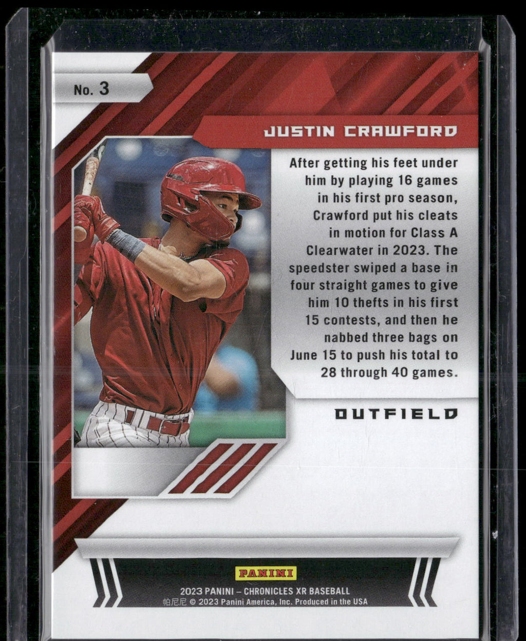 2023 Panini Chronicles - XR #3 Justin Crawford