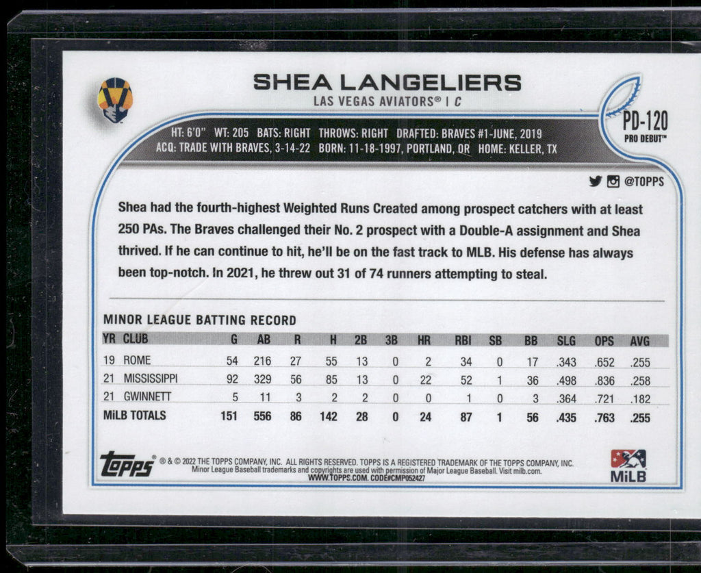 2022 Topps Pro Debut #PD-120 Shea Langeliers