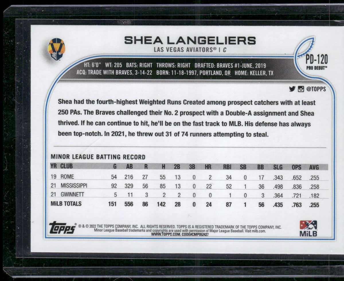 2022 Topps Pro Debut #PD-120 Shea Langeliers