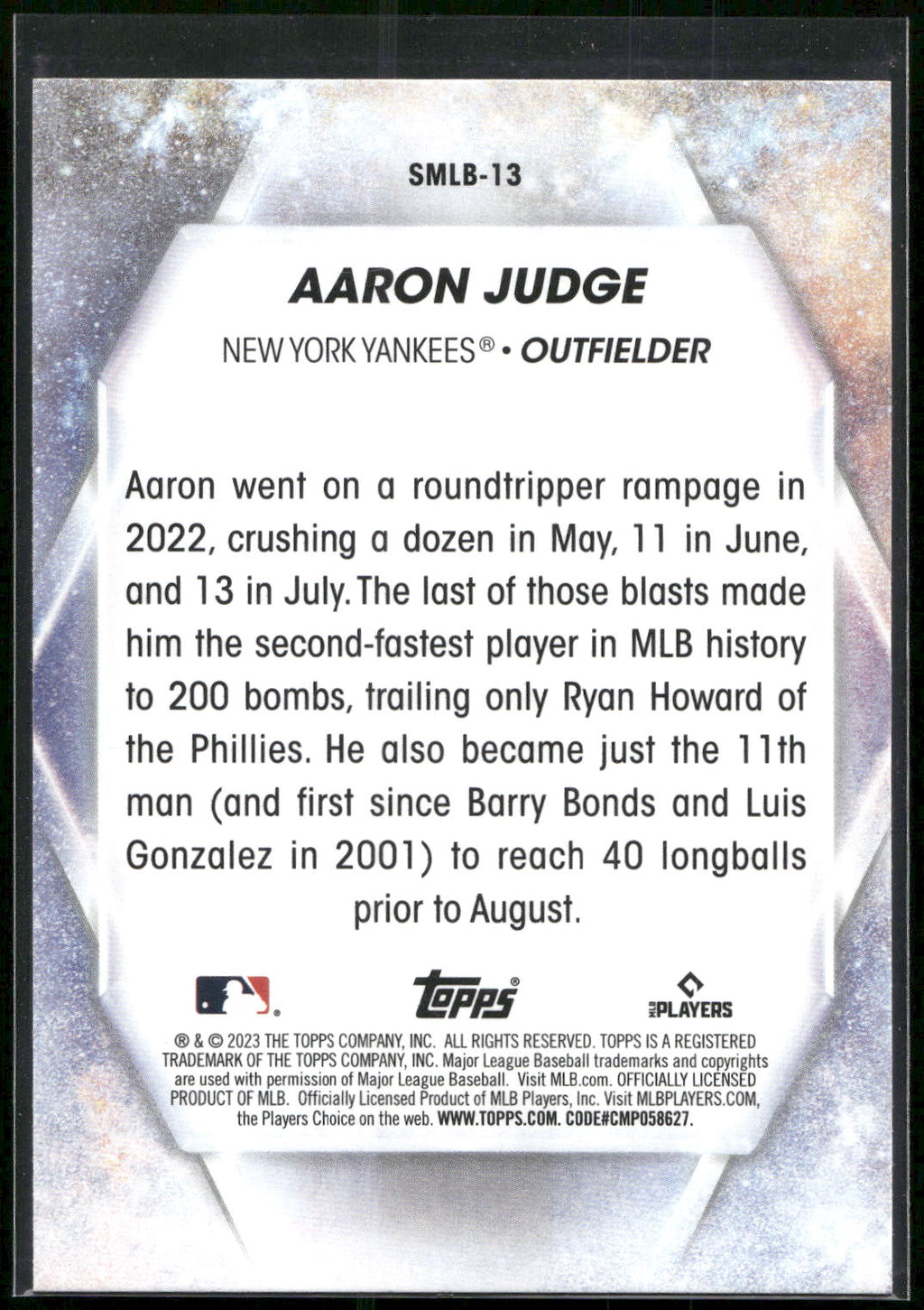 2023 Topps #SMLB-13 Aaron Judge Stars of MLB