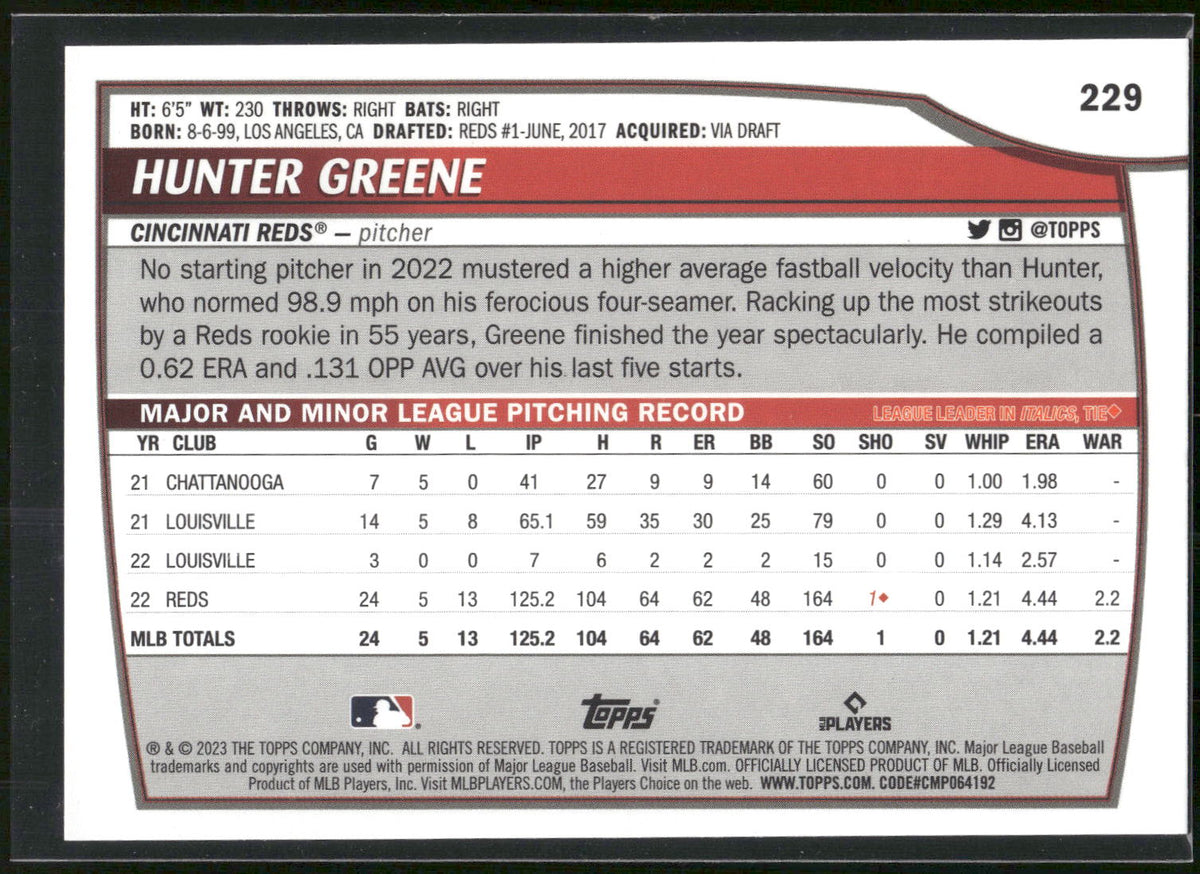 2023 Topps Big League #229 Hunter Greene