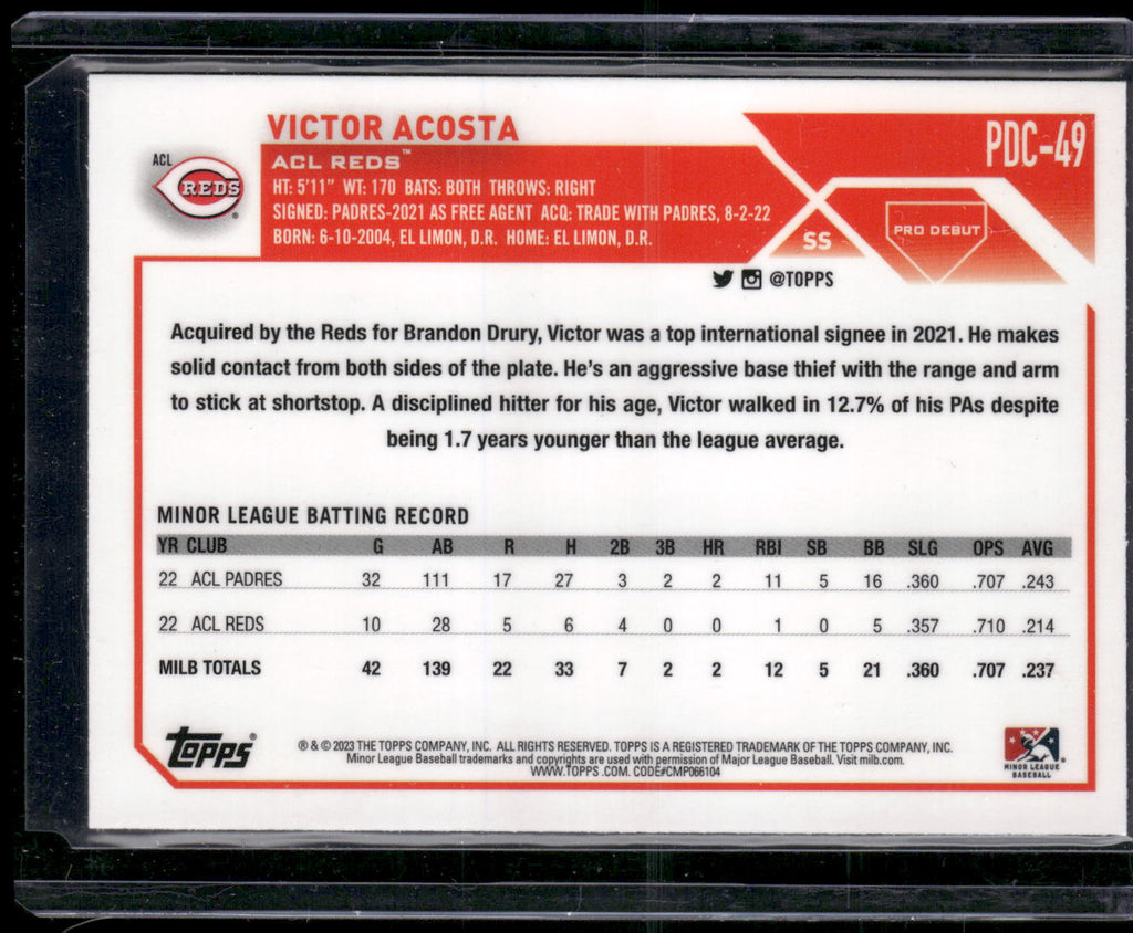 2023 Topps Pro Debut #PDC-49 Victor Acosta Chrome