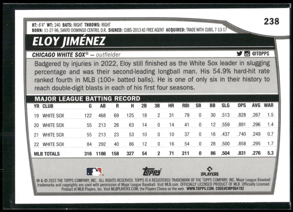 2023 Topps Big League #238 Eloy Jiménez
