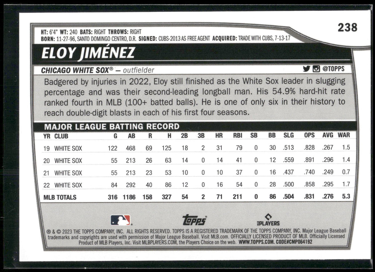 2023 Topps Big League #238 Eloy Jiménez