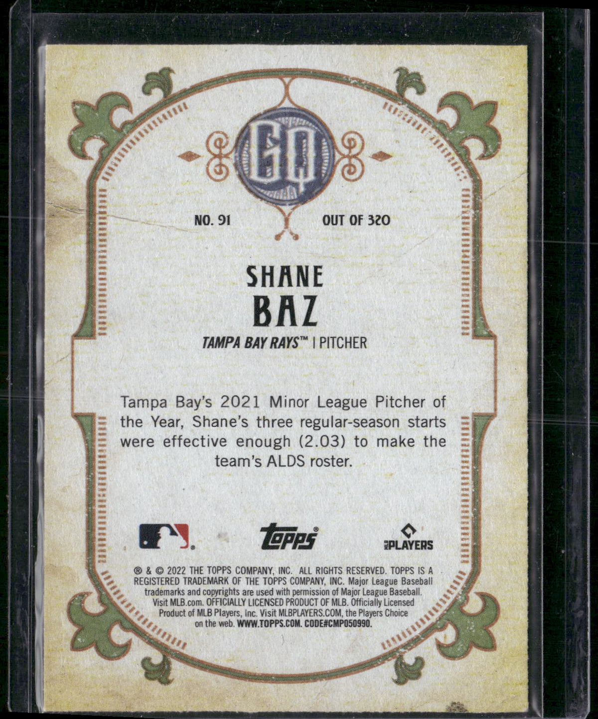 2022 Topps Gypsy Queen #91 Shane Baz
