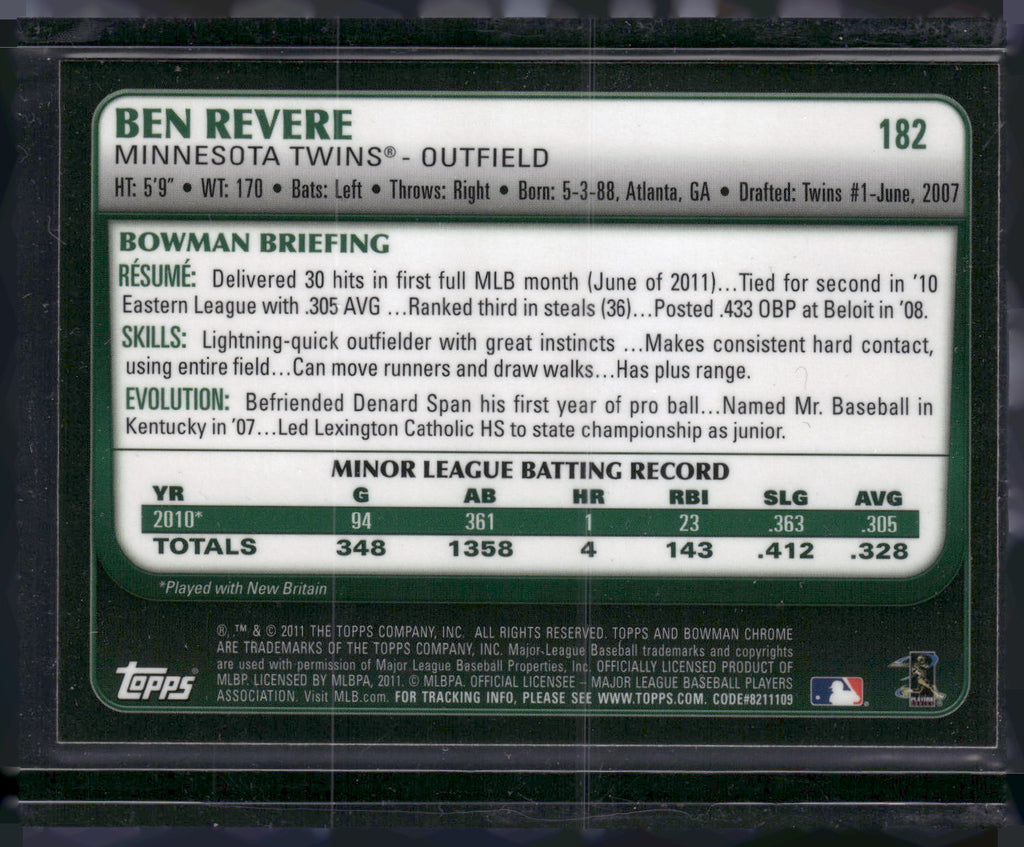 2011 Bowman Chrome #182 Ben Revere
