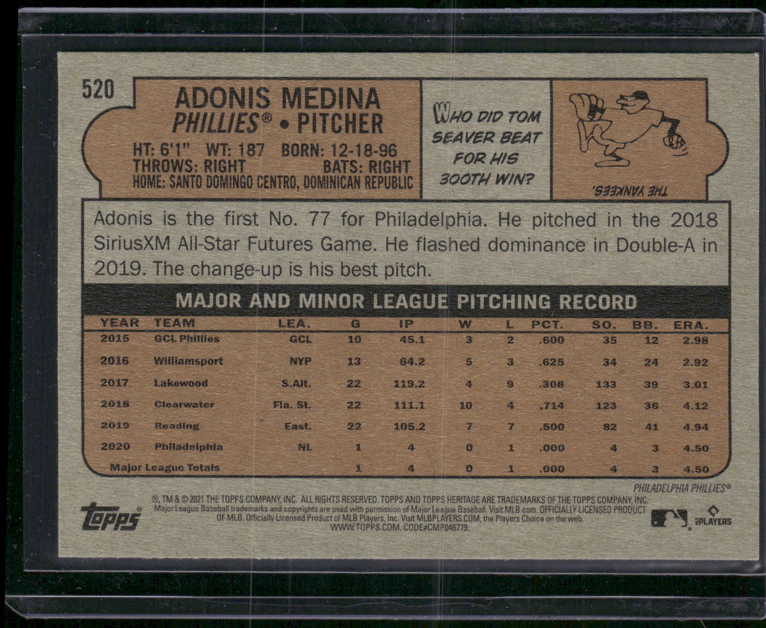 2021 Topps Heritage #520 Adonis Medina