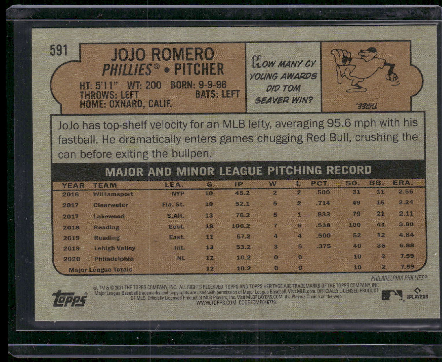 2021 Topps Heritage #591 Jojo Romero