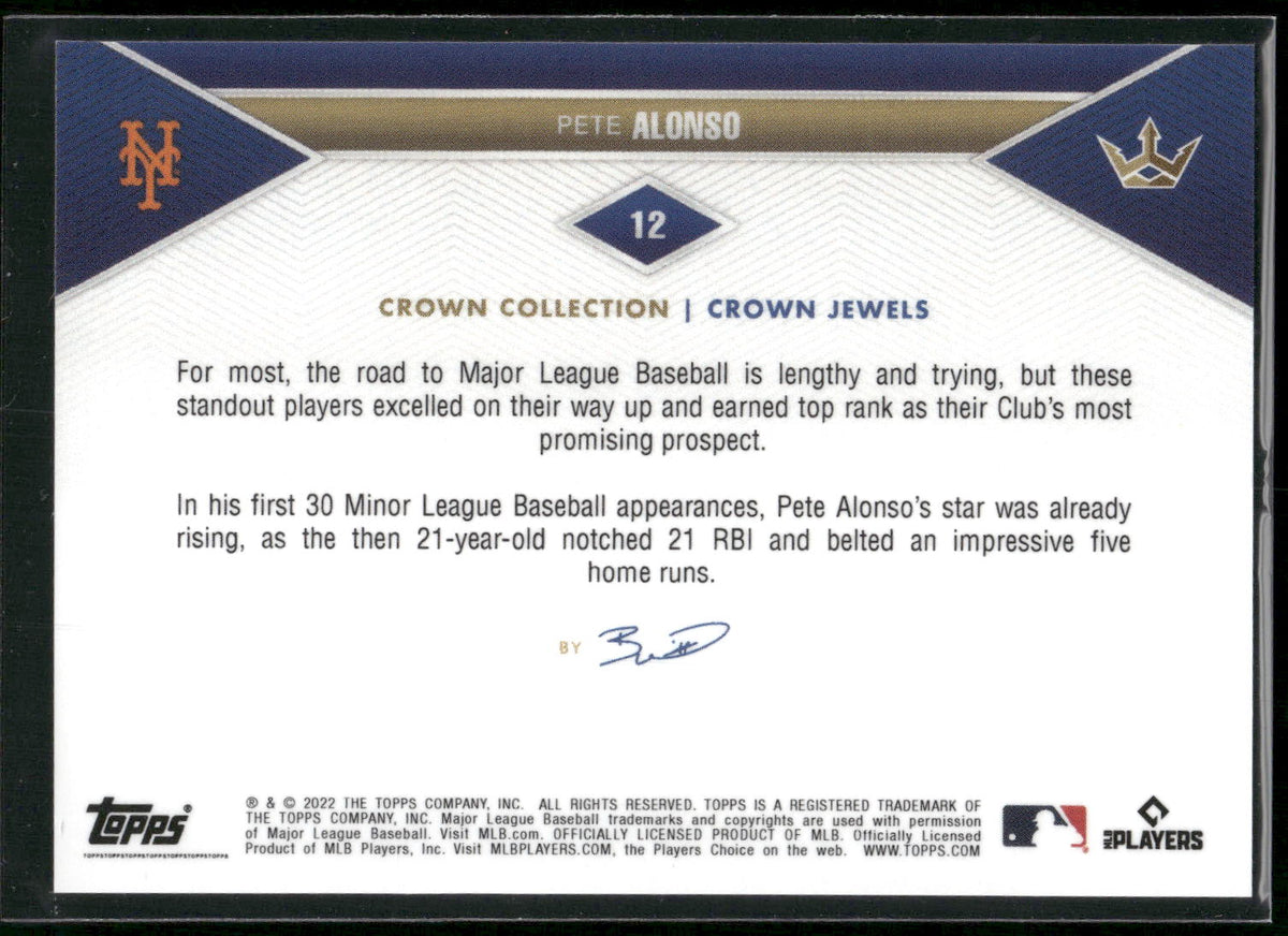 2022 Topps x Bobby Witt Jr. Crown Collection #12 Pete Alonso