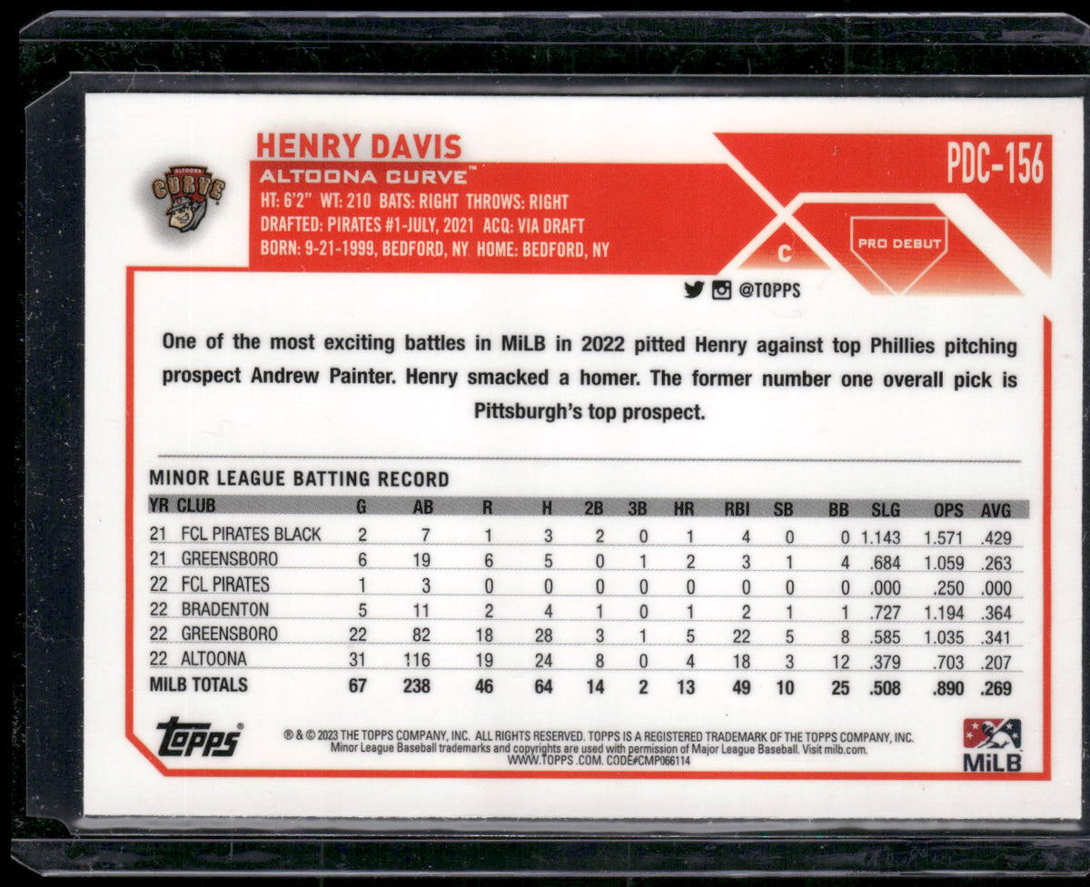 2023 Topps Pro Debut #PDC-156 Henry Davis Chrome