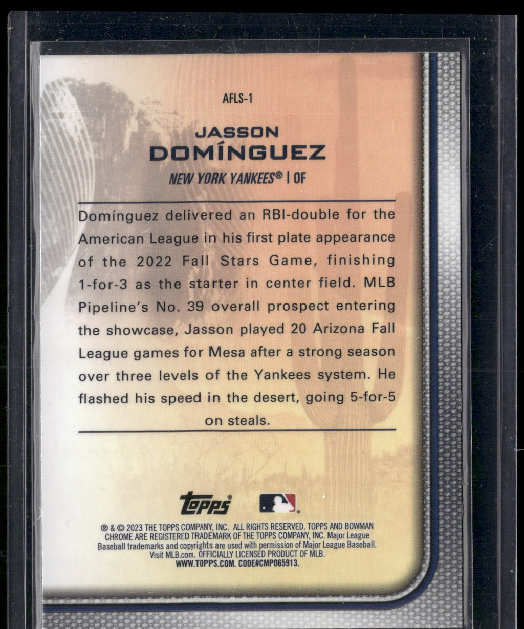 2023 Bowman Chrome #AFLS-1 Jasson Domínguez 2022 AFL Fall Stars