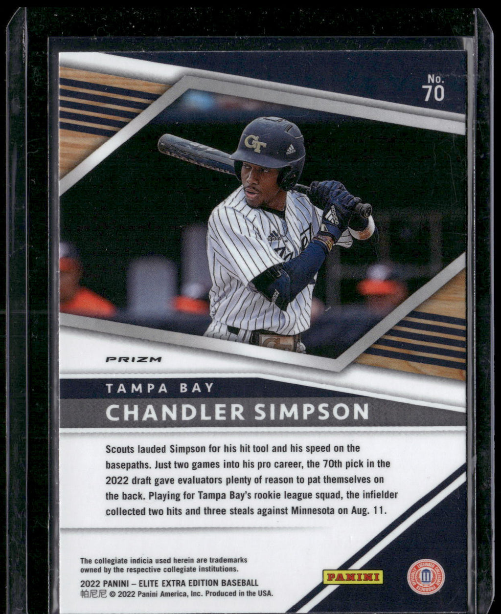 2022 Panini Elite Extra Edition #70 Chandler Simpson