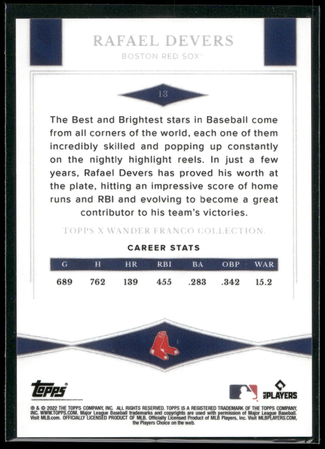 2022 Topps x Wander Franco #13 Rafael Devers