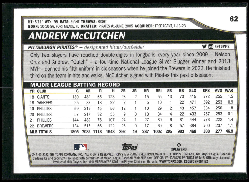 2023 Topps Big League #62 Andrew McCutchen