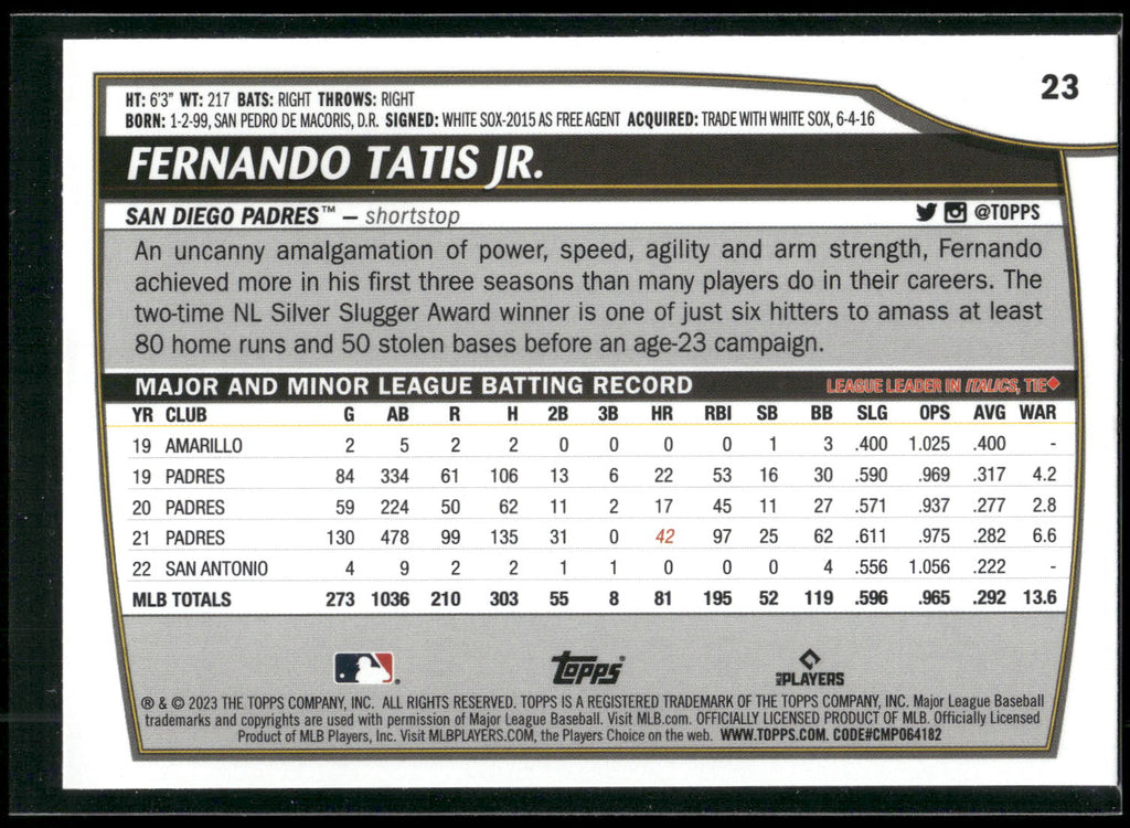 2023 Topps Big League #23 Fernando Tatis Jr.