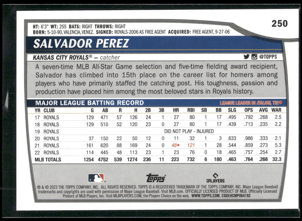 2023 Topps Big League #250 Salvador Perez