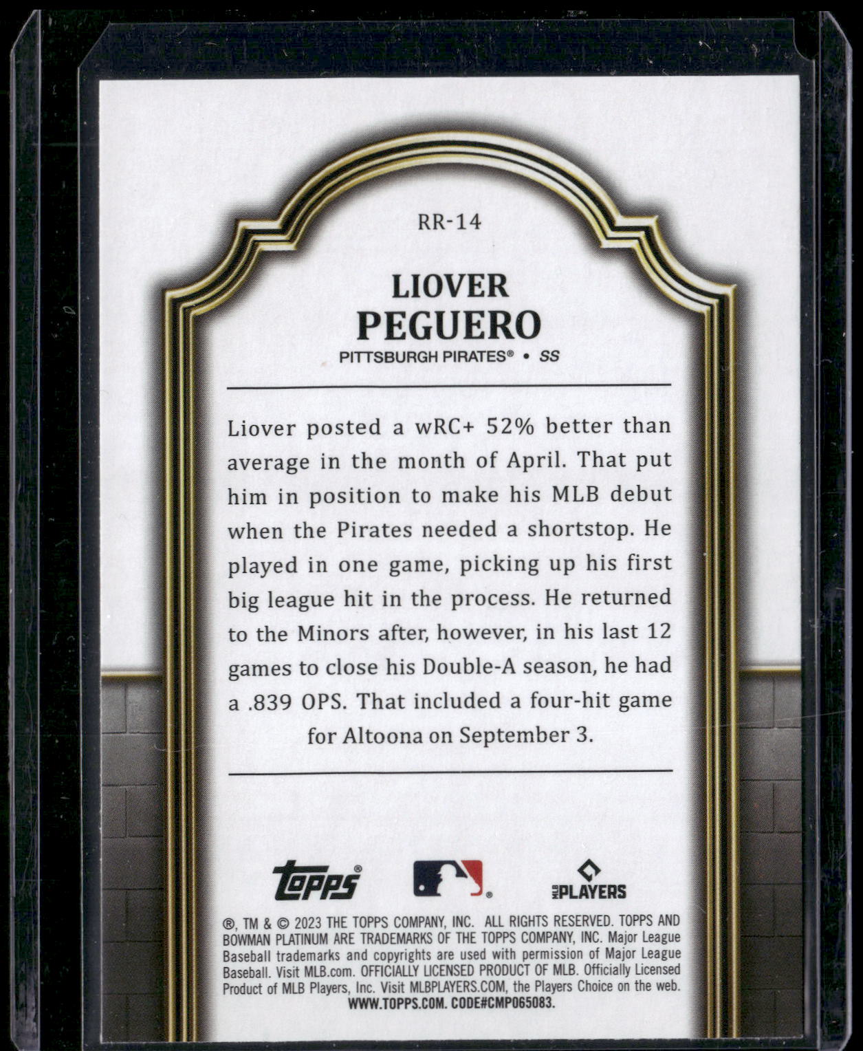 2023 Bowman Platinum #RR-14 Liover Peguero Renowned Rookies