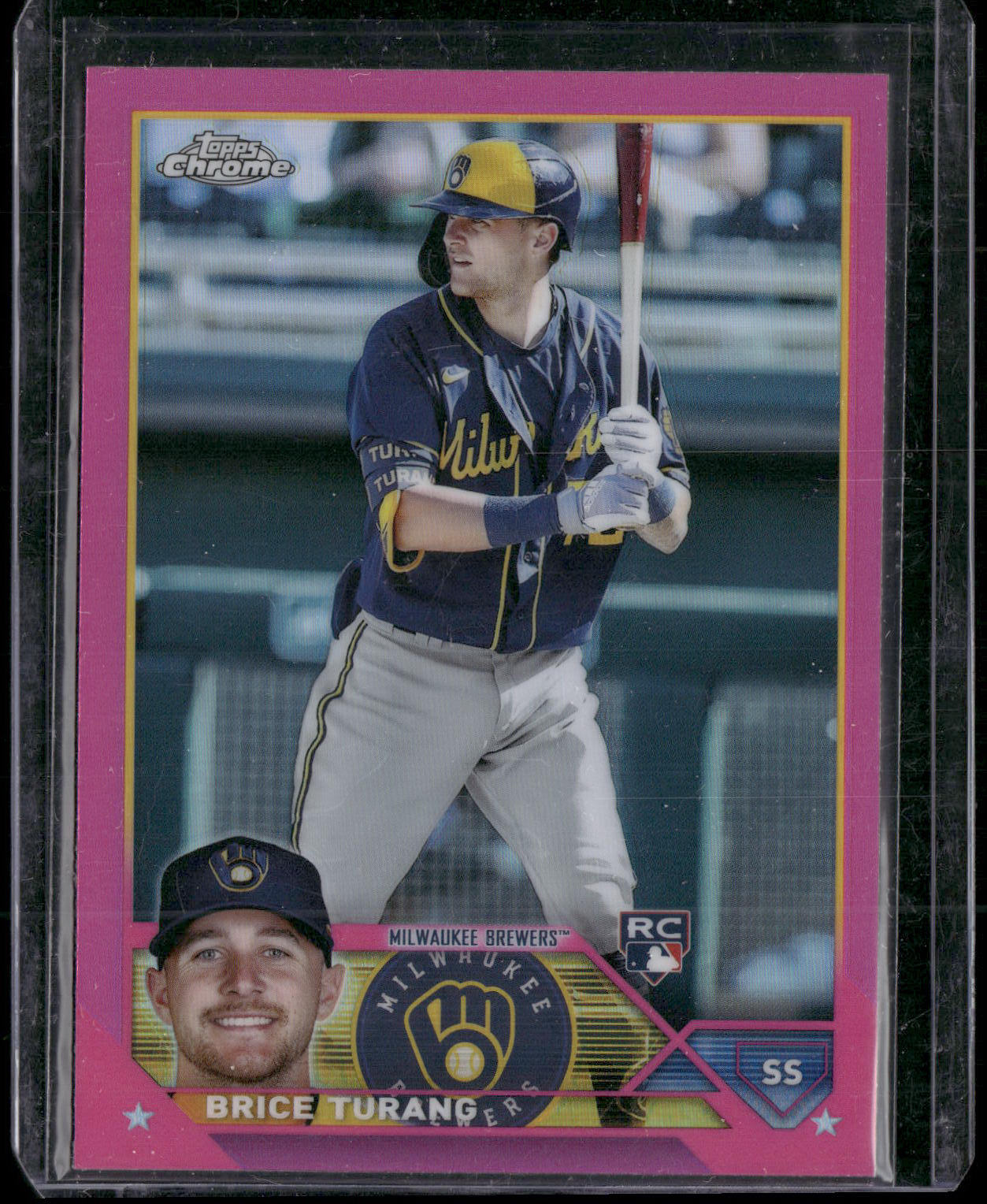 2023 Topps Chrome #170 Brice Turang Pink Refractors