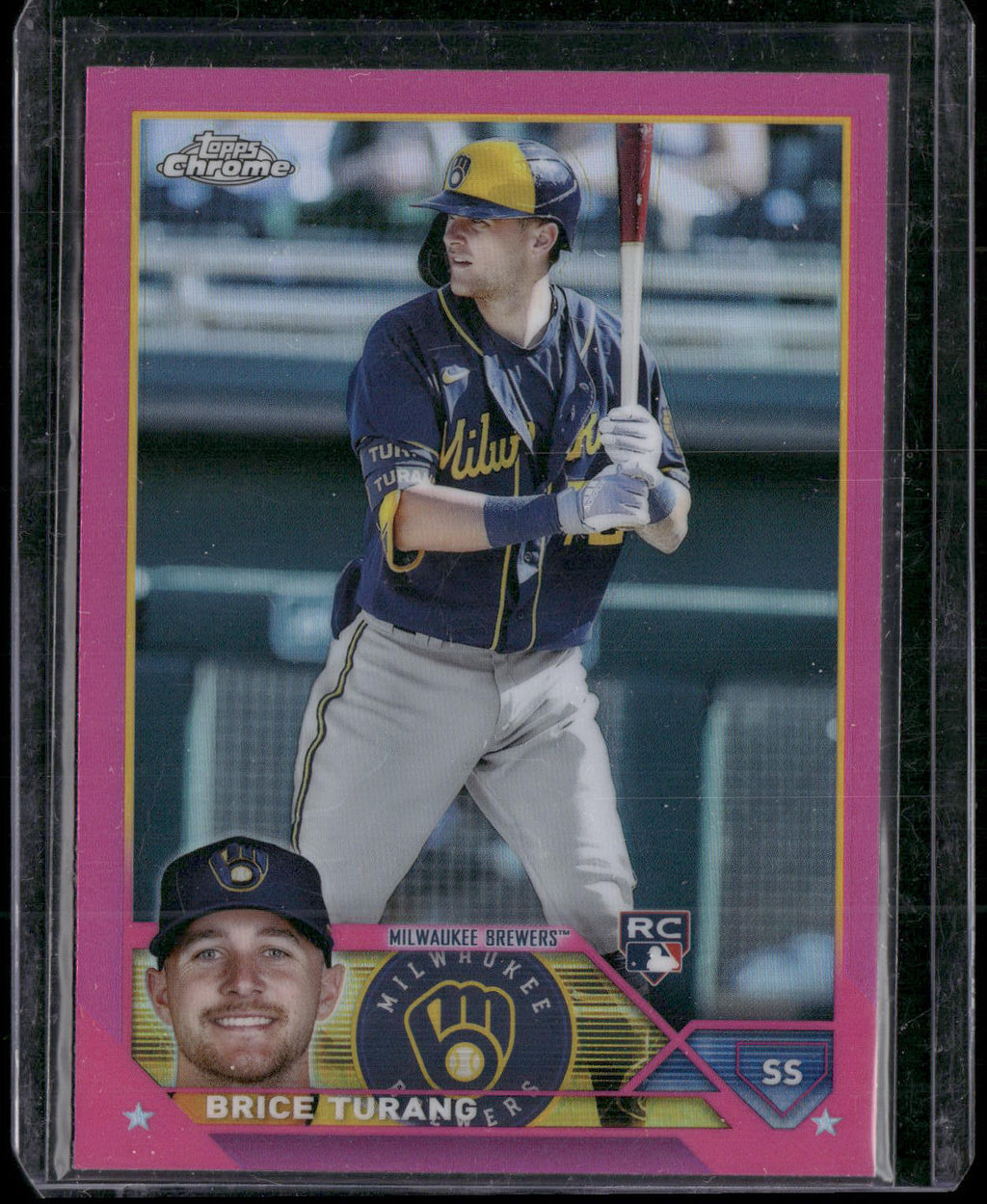 2023 Topps Chrome #170 Brice Turang Pink Refractors