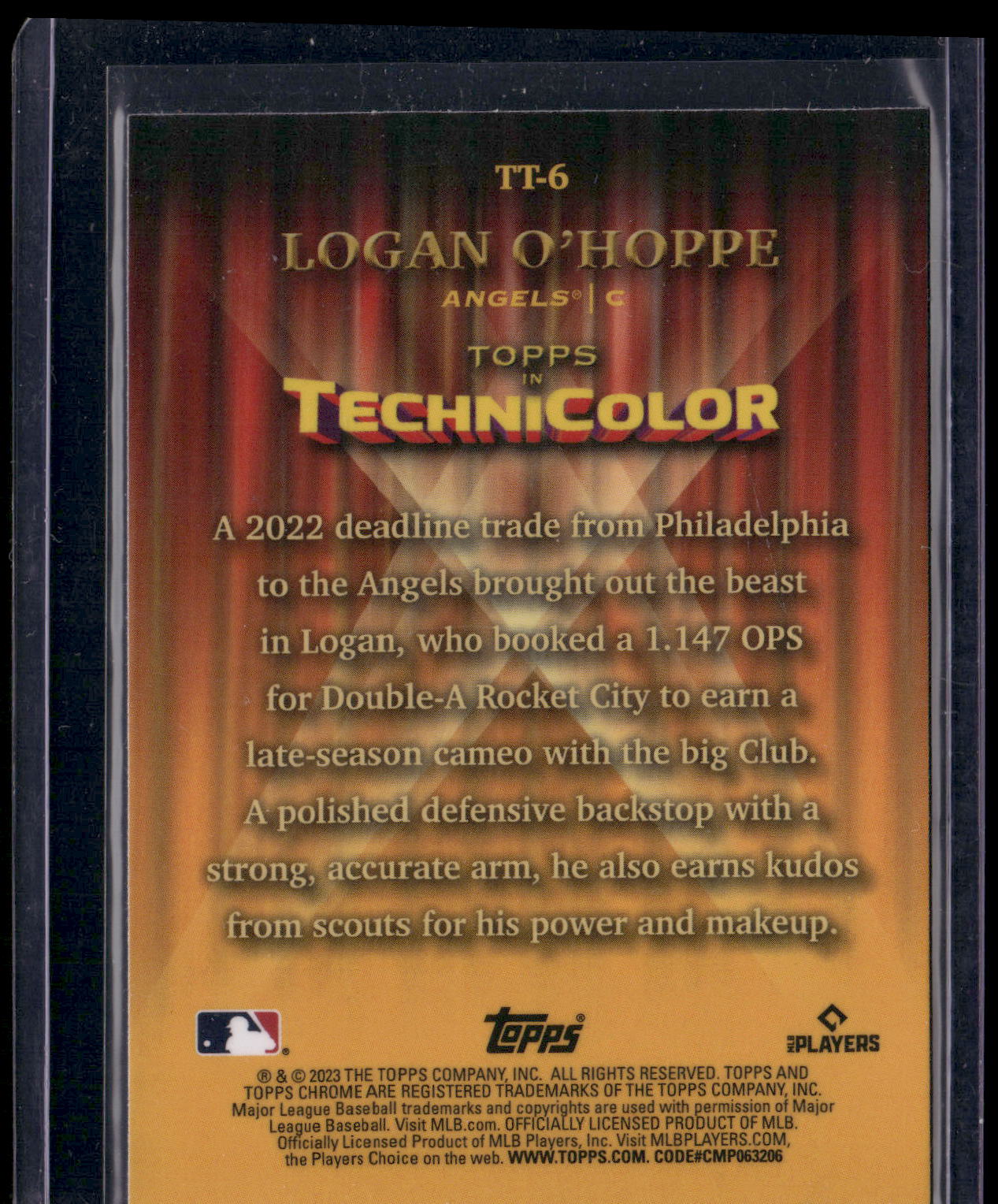 2023 Topps Chrome #TT-6 Logan O'Hoppe Topps in Technicolor