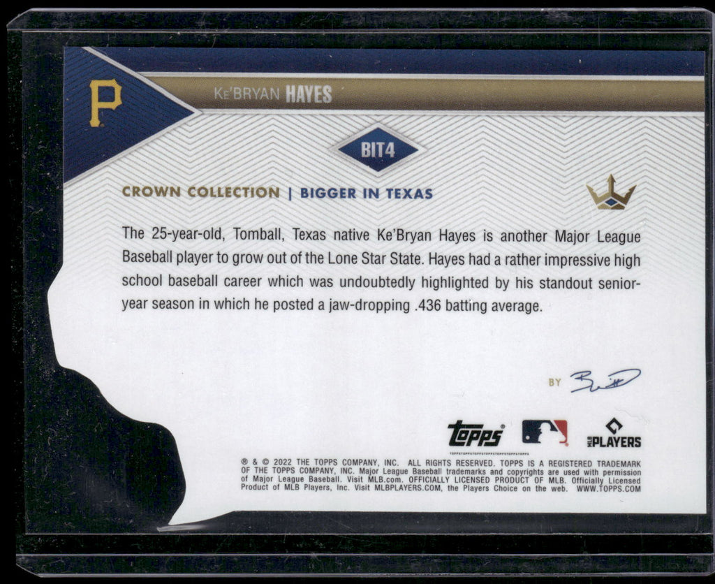 2022 Topps x Bobby Witt Jr. Crown Collect #BIT-4 Ke'Bryan Hayes Bigger in Texas