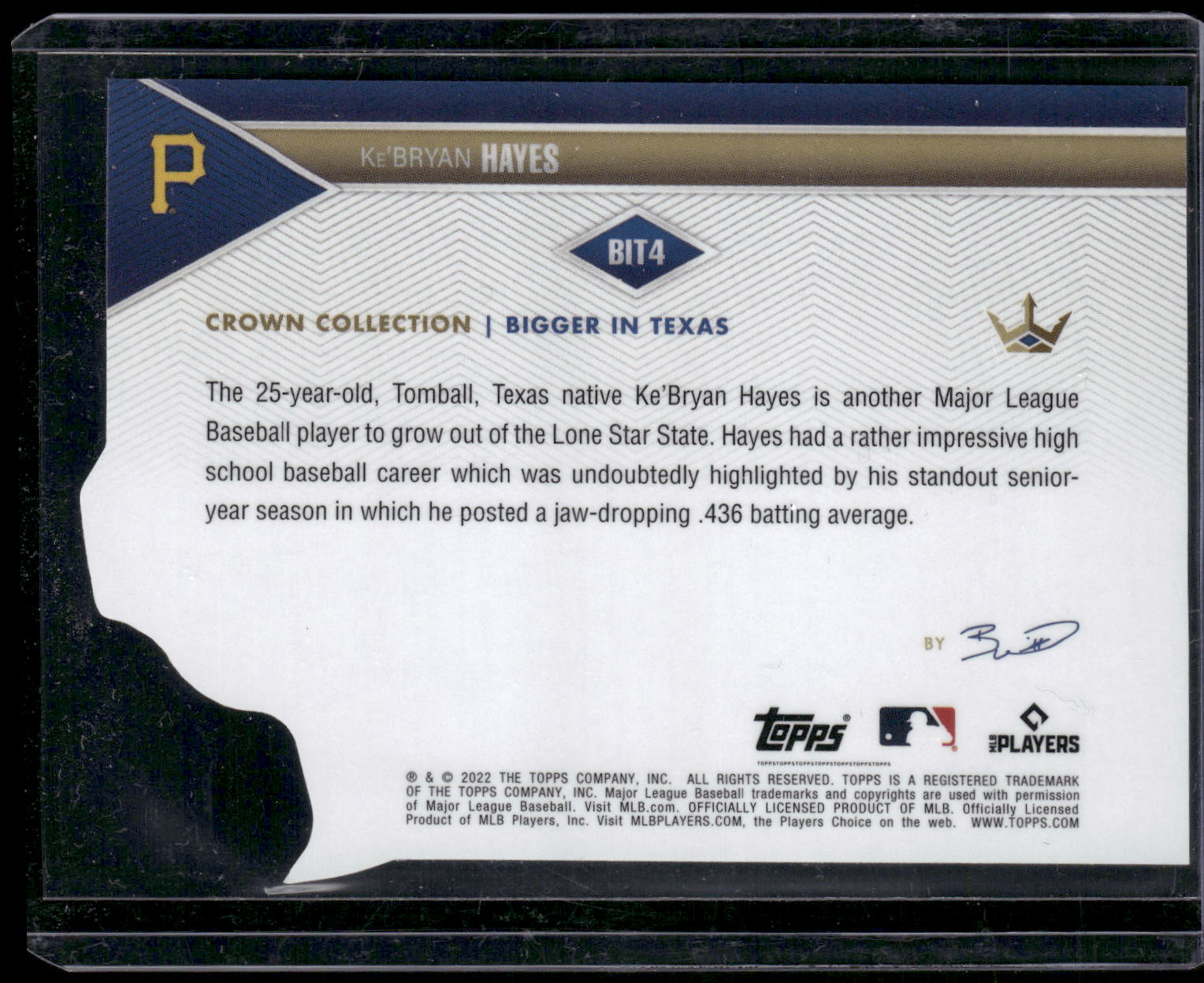 2022 Topps x Bobby Witt Jr. Crown Collect #BIT-4 Ke'Bryan Hayes Bigger in Texas