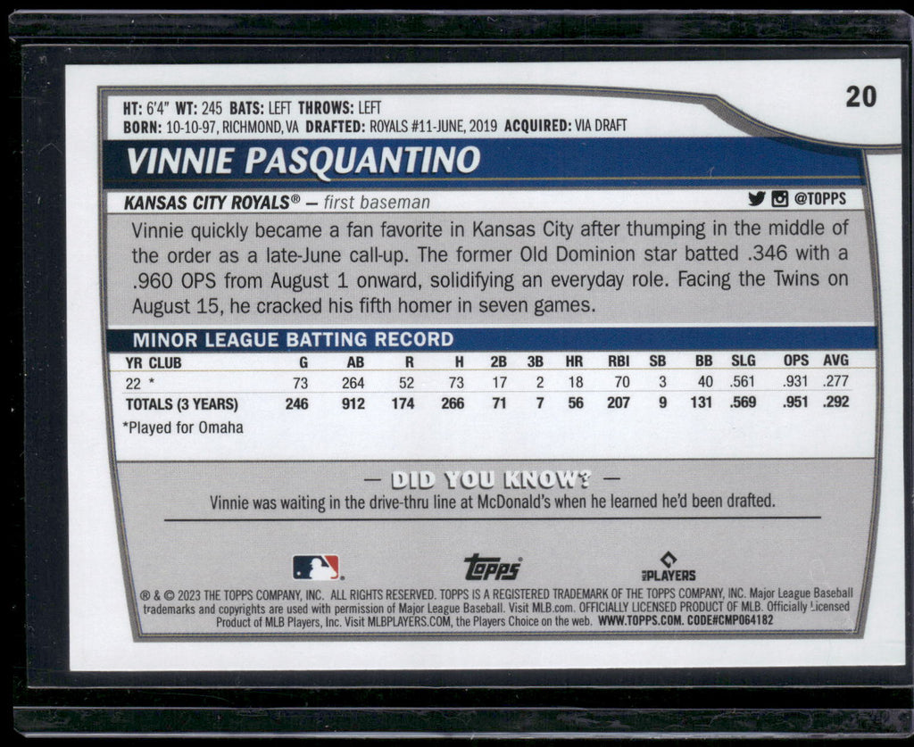 2023 Topps Big League #20 Vinnie Pasquantino