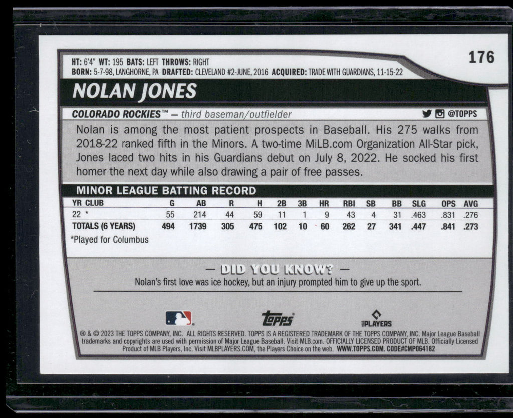 2023 Topps Big League #176 Nolan Jones
