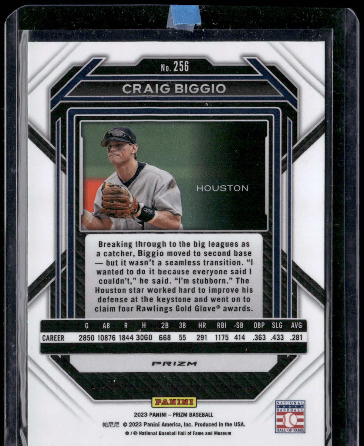 2023 Panini Prizm #256 Craig Biggio Purple Ice Prizm
