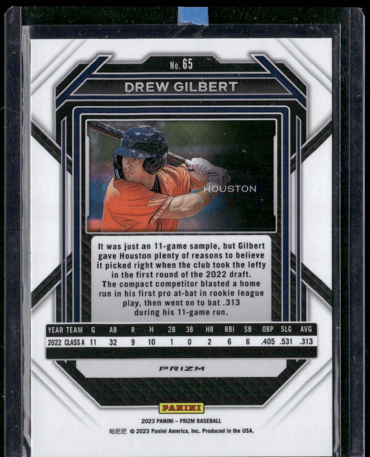 2023 Panini Prizm #65 Drew Gilbert Purple Ice Prizms