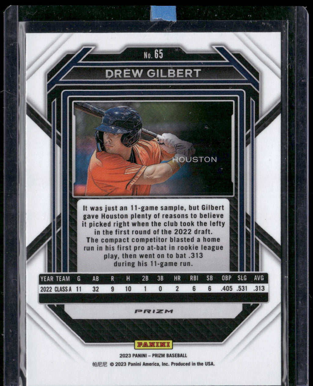 2023 Panini Prizm #65 Drew Gilbert Purple Ice Prizms