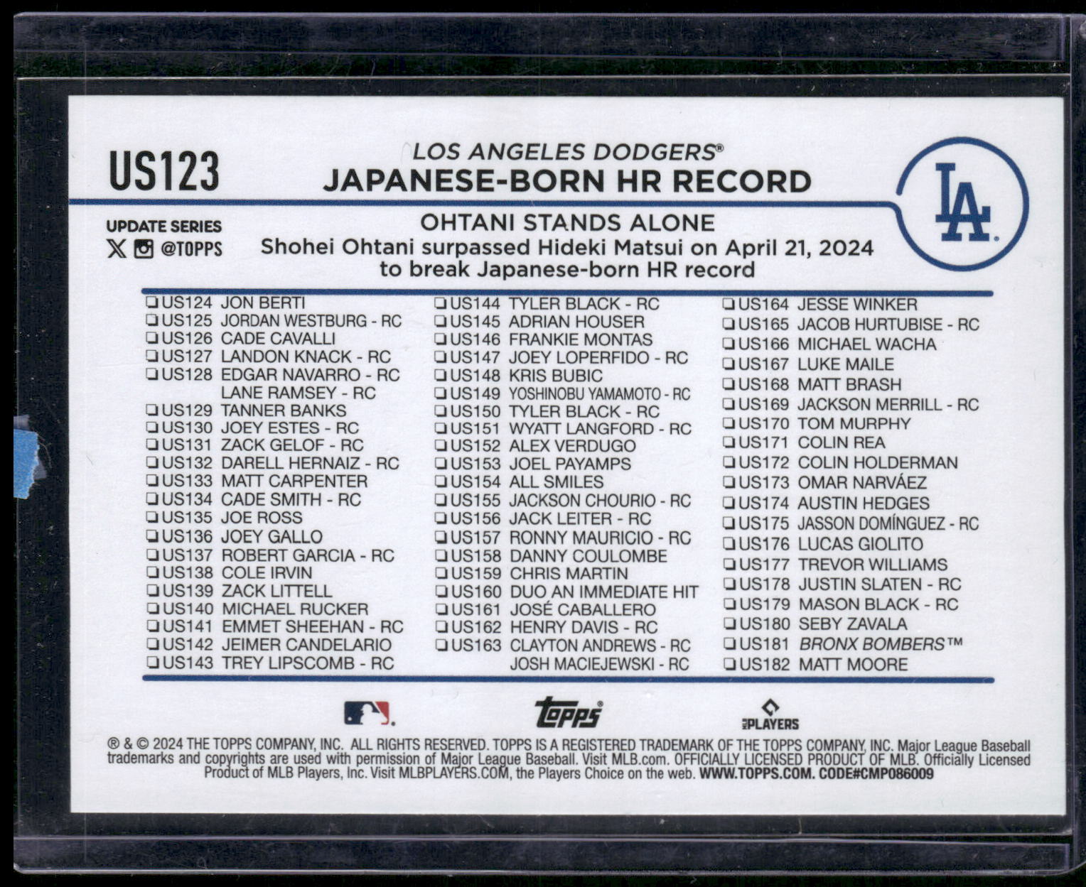 2024 Topps Update #US123 Shohei Ohtani