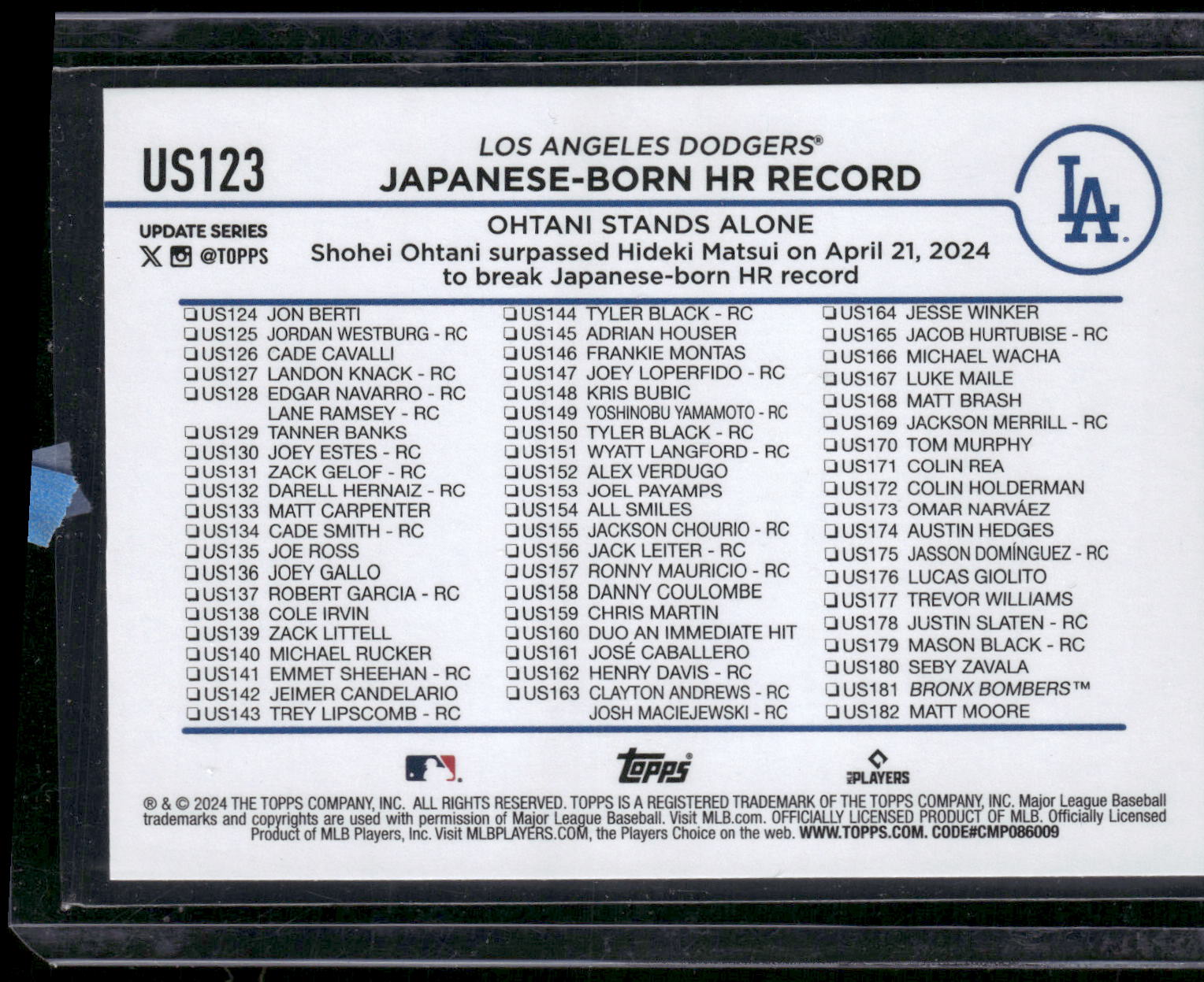 2024 Topps Update #US123 Shohei Ohtani
