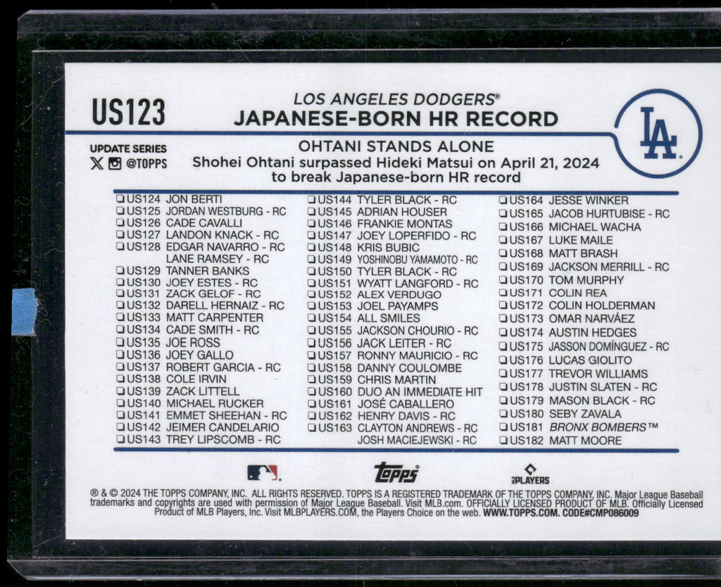 2024 Topps Update #US123 Shohei Ohtani