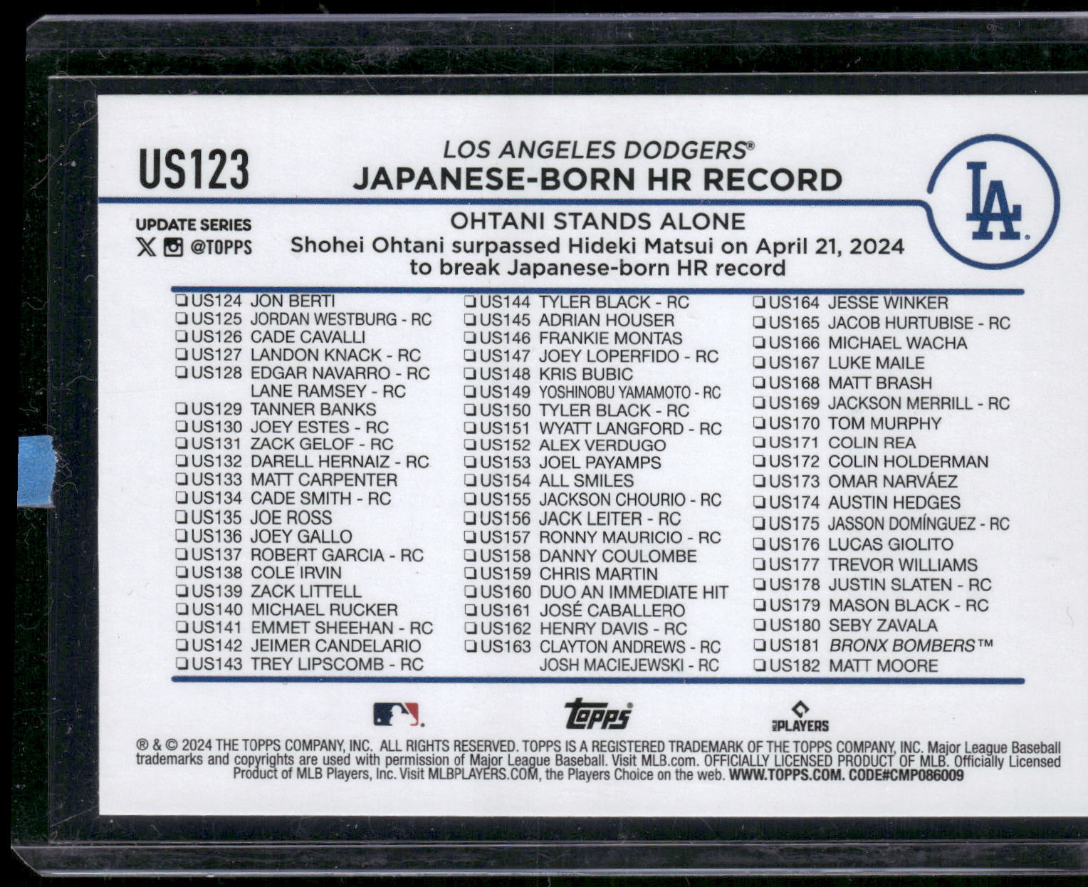 2024 Topps Update #US123 Shohei Ohtani