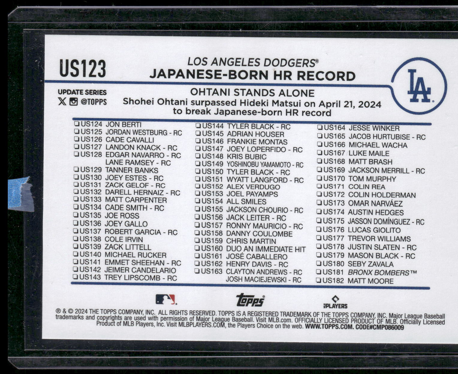 2024 Topps Update #US123 Shohei Ohtani