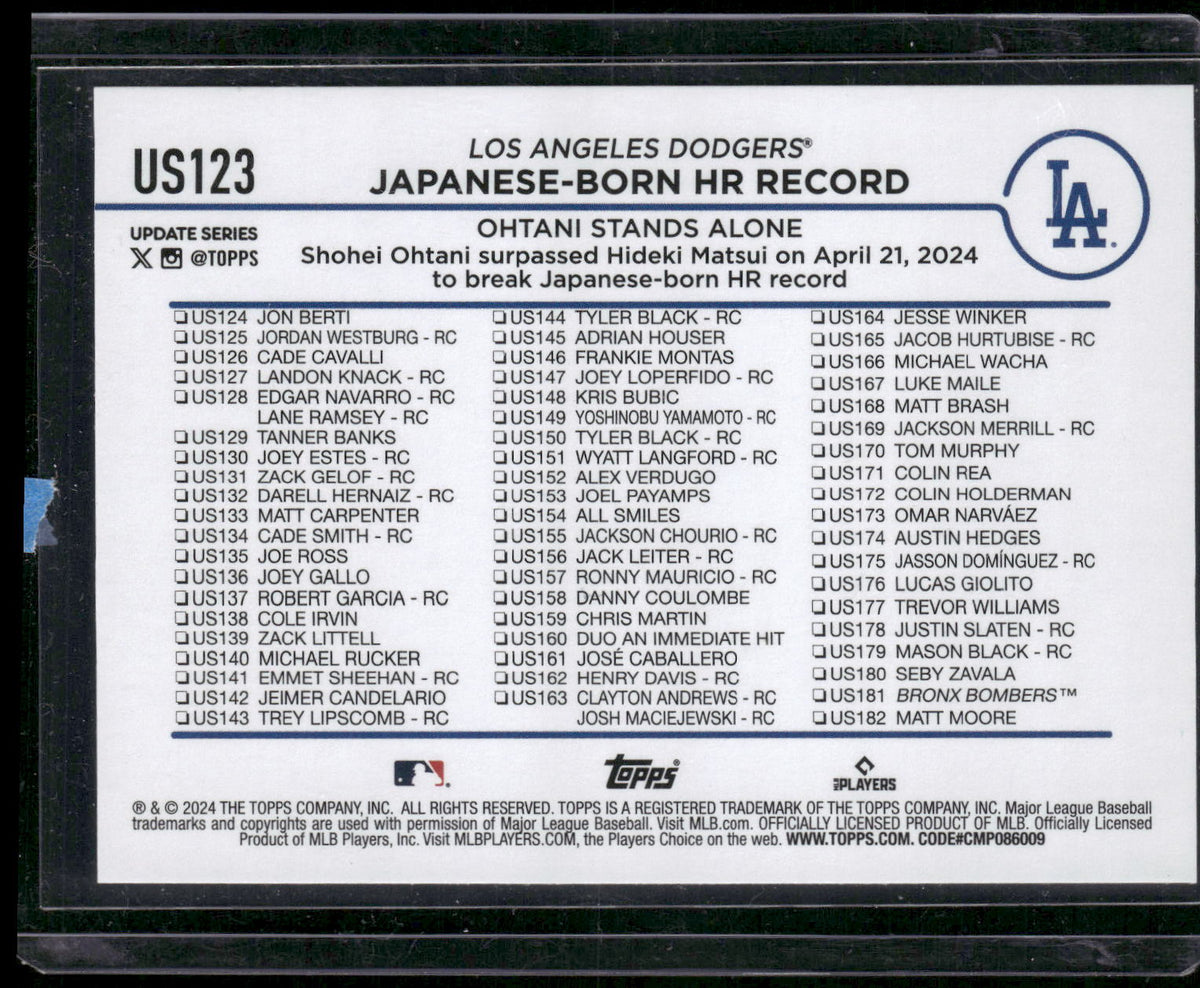 2024 Topps Update #US123 Shohei Ohtani