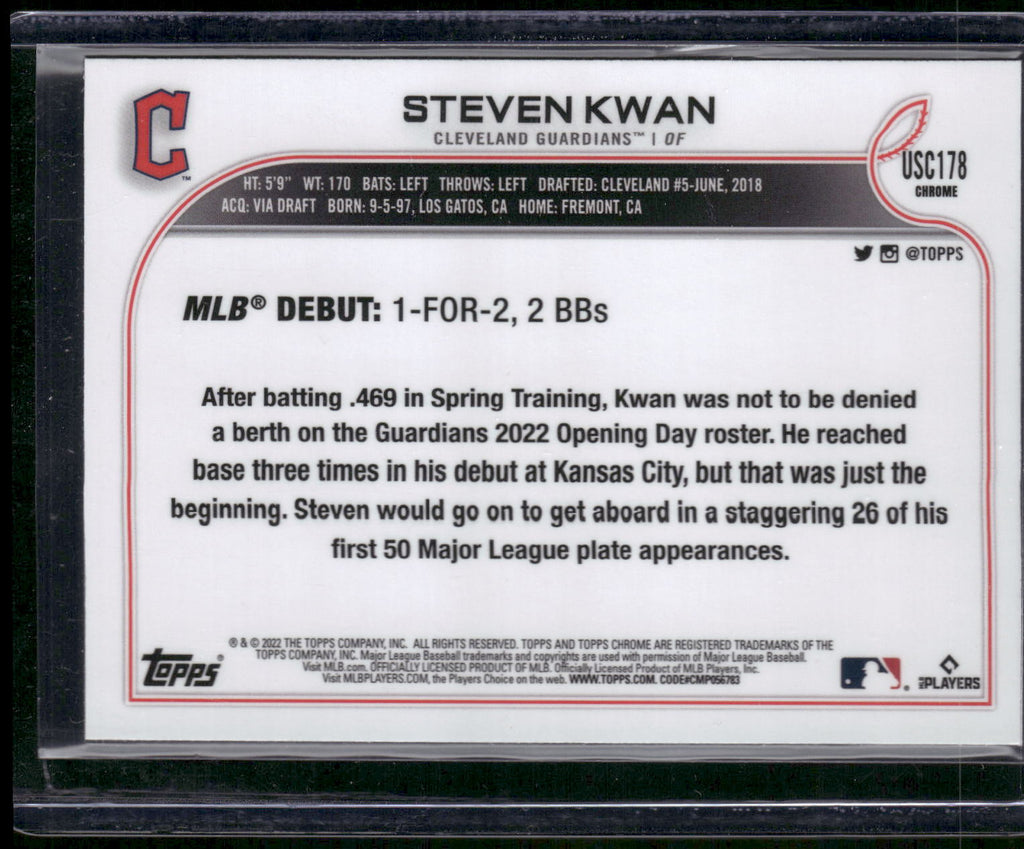 2022 Topps Chrome Update #USC178 Steven Kwan