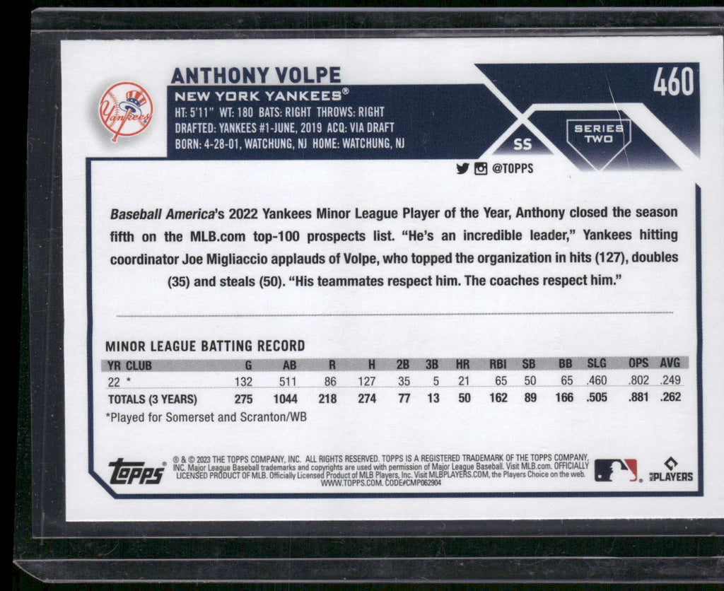 2023 Topps #460 Anthony Volpe