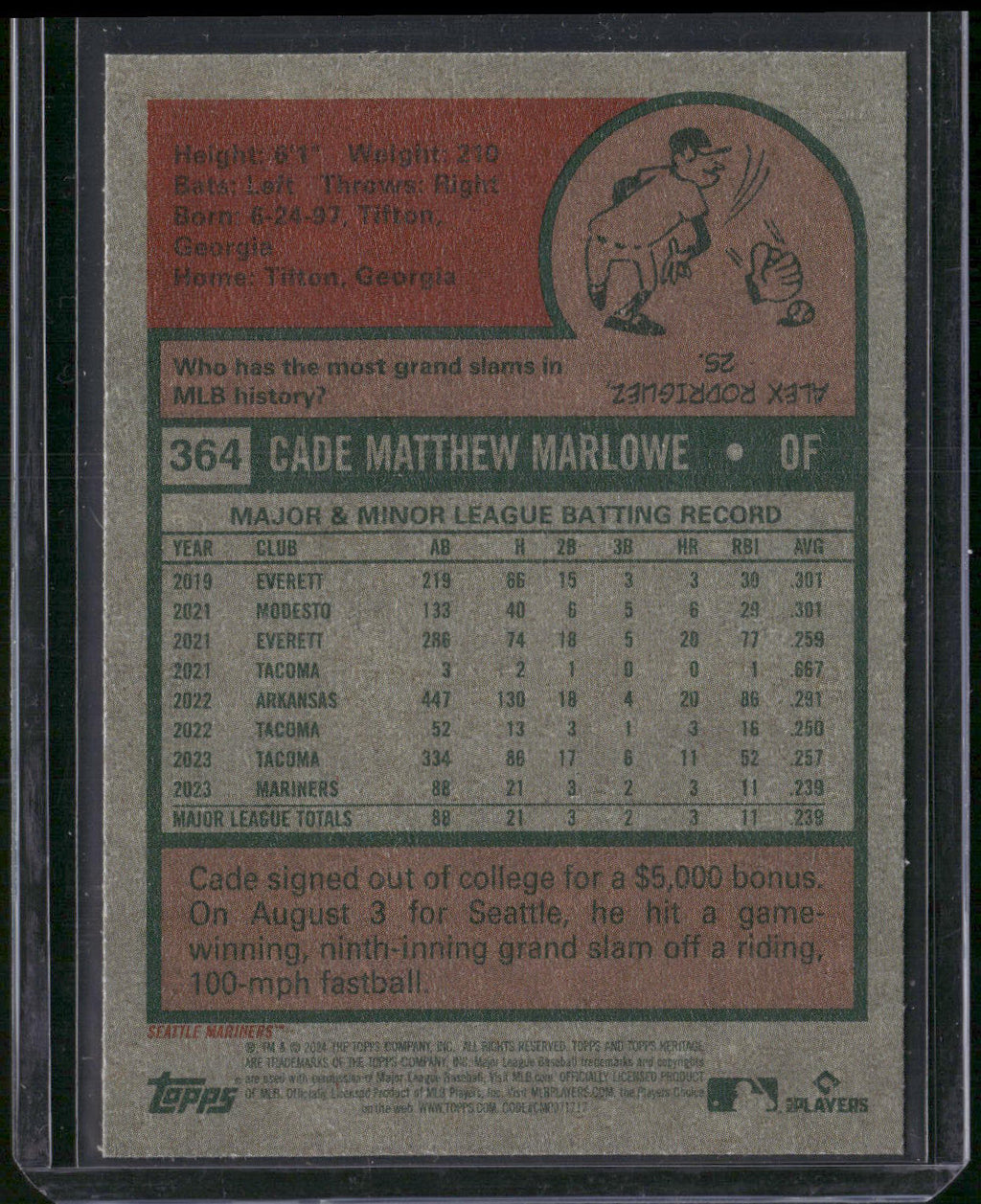 2024 Topps Heritage #364 Cade Marlowe